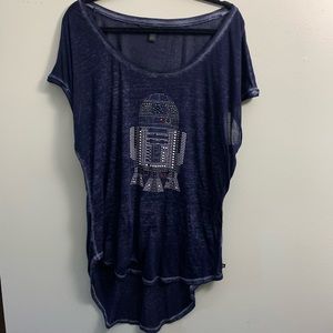 Navy Rhinestone R2D2 STAR WARS top